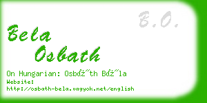 bela osbath business card